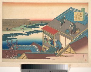 Ise verse, a „Száz vers, amelyet az ápolónő magyaráz el” (Hyakunin isshu uba ga etoki) című sorozatból alkotó: Katsushika Hokusai