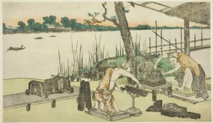 Fazekasok a munkahelyen - Imado alkotó: Katsushika Hokusai