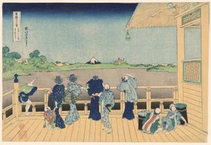 Sazai terem az Ötszáz Arhat templomában (Gohyakurakanji Sazaido), a "Harminchat kilátás a Fudzsi-hegyre (Fugaku sanjurokkei)" sorozatból alkotó: Katsushika Hokusai
