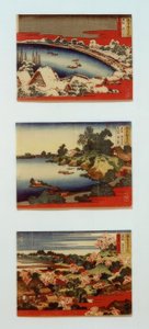 Hó, hold és virágok gyönyörű tájakon alkotó: Katsushika Hokusai