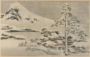 A tengerparti falu a hóban alkotó: Katsushika Hokusai