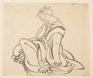 Ülő nő alkotó: Katsushika Hokusai