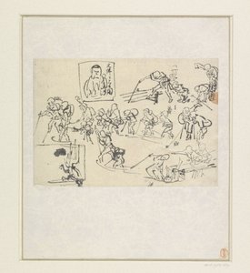 Shishi-vázlatok alkotó: Katsushika Hokusai