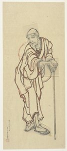 Vázlat fatömbnyomathoz, 18. század vége – 19. század eleje. alkotó: Katsushika Hokusai
