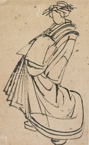 Vázlat egy udvarhölgyről, 18. század vége-19. század eleje. alkotó: Katsushika Hokusai