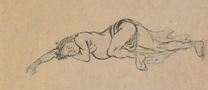 Alvó ember, 18. század vége – 19. század eleje. alkotó: Katsushika Hokusai