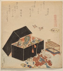 Sparrow-shell, a Genroku Poem-Shell Matching Game sorozatból alkotó: Katsushika Hokusai