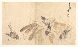 Verébek alkotó: Katsushika Hokusai