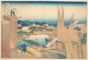 Tatekawa Honjōban (Honjō Tatekawa), a „A Fuji-hegy harminchat látképe” (Fugaku sanjūrokkei) című sorozatból alkotó: Katsushika Hokusai
