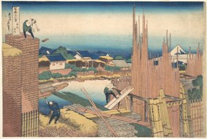 Tatekawa Honjōban (Honjō Tatekawa), a „A Fuji-hegy harminchat látképe” (Fugaku sanjūrokkei) című sorozatból alkotó: Katsushika Hokusai