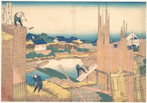Tatekawa Honjōban (Honjō Tatekawa), a „A Fuji-hegy harminchat látképe” (Fugaku sanjūrokkei) című sorozatból alkotó: Katsushika Hokusai