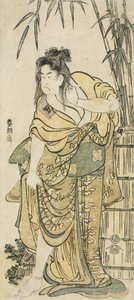 A színész Ichikawa Komazo, mint egy kócos hajú nő, 1791 körül alkotó: Katsushika Hokusai