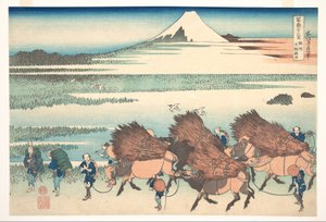 „Új mezők Ōnóban, Suruga tartományban” (Sunshū Ōno shinden), a „A Fuji-hegy harminchat látképe” (Fugaku sanjūrokkei) sorozatból alkotó: Katsushika Hokusai