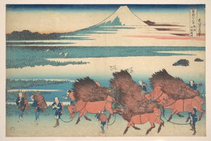 „Új mezők Ōnóban, Suruga tartományban” (Sunshū Ōno shinden), a „A Fuji-hegy harminchat látképe” (Fugaku sanjūrokkei) sorozatból alkotó: Katsushika Hokusai