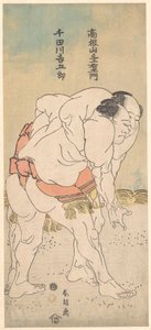 A szumó birkózók: Takaneyama Yoichiemon és Sendagawa Kichigorō alkotó: Katsushika Hokusai