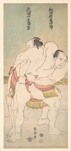 A szumóbirkózók: Wadagahara Jinshirō és Kachōzan Gorokichi alkotó: Katsushika Hokusai