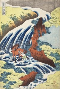 A Yoshitsune-i lómosó-vízesés Yoshino városában, Izumi tartományban alkotó: Katsushika Hokusai