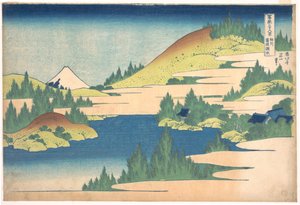 A Hakone-tó Sagami tartományban a 36. sorozatból, kilátás a Fuji-hegyre, 1830-1833 alkotó: Katsushika Hokusai