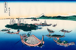 Tsukuda-sziget Musashi tartományban, 1830-1833. alkotó: Katsushika Hokusai
