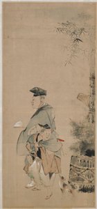 Két szórakoztató séta az újévben, Edo időszakban, kb. 1798-1801. alkotó: Katsushika Hokusai