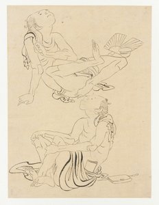 Két férfi pihen nyáron, Edo-korszak, 19. század. alkotó: Katsushika Hokusai