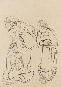 Két nő, 18. század vége-19. század eleje. alkotó: Katsushika Hokusai