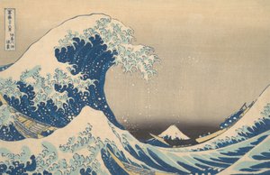 Under the Wave off Kanagawa Kanagawa oki nami ura, más néven The Great Wave, ..., kb. 1830-32. alkotó: Katsushika Hokusai
