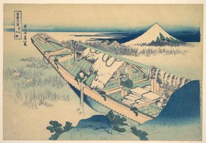 Ushibori a Hitachi tartományban (Jōshū Ushibori), a „A Fuji-hegy harminchat látképe” (Fugaku sanjūrokkei) című sorozatból alkotó: Katsushika Hokusai