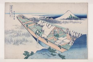 Ushibori Hitachi tartományban (J?sh? Ushibori) (színes fatömbnyomat) alkotó: Katsushika Hokusai
