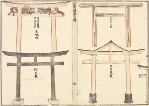 A torii-ív különböző típusai alkotó: Katsushika Hokusai