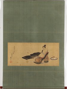 Szülő nő zilált ruhában Részlet alkotó: Katsushika Hokusai