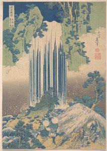 A Mino tartományban található Yōrō-vízesés (Mino no Yōrō no taki), a „Vízesések körutazása a különböző tartományokban” (Shokoku taki meguri) című sorozatból alkotó: Katsushika Hokusai