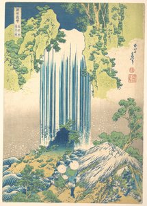 A Mino tartományban található Yōrō-vízesés (Mino no Yōrō no taki), a „Vízesések körútja a különböző tartományokban” (Shokoku taki meguri) című sorozatból alkotó: Katsushika Hokusai