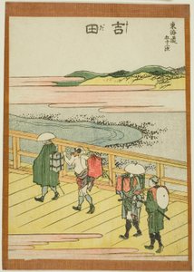 Yoshida, a "Tokaido ötvenhárom állomása (Tokaido gojusan tsugi)" sorozatból alkotó: Katsushika Hokusai