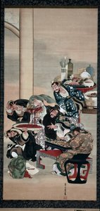 Műtét Guanyu karján, 1840-es évek. alkotó: Katsushika Ōi