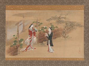 Esti arcok Yugao fejezet a Genji Genji monogatari meséjéből, 18. század. alkotó: Kawamata Tsunemasa
