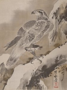 Eagle Holding Small Bird, kb. 1887. alkotó: Kawanabe Kyosai