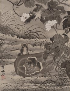 Egerek dinnyében, kb. 1887. alkotó: Kawanabe Kyosai