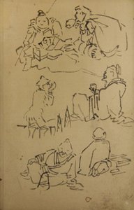 Kelet-ázsiai legendás alakok vázlatai, 19. század vége. alkotó: Kawanabe Kyosai