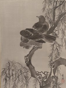 Két madár egy ágon, kb. 1887. alkotó: Kawanabe Kyosai