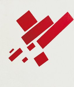 Nyolc piros téglalap. Kazimir Severinovich Malevich (Malevich, Malevic) festménye (1878-1935)