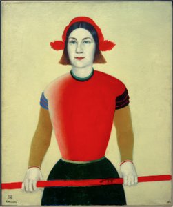 Lány piros bottal alkotó: Kazimir Severinovich Malevich