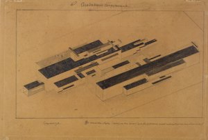 Modern épületek, 1923-1924 alkotó: Kazimir Severinovich Malevich