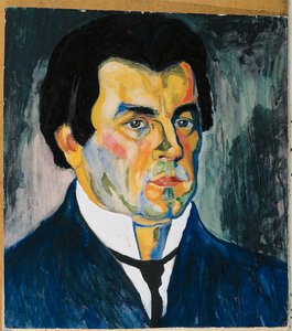 Önarckép (akvarell és stencil, papír) alkotó: Kazimir Severinovich Malevich