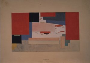 Szuprematizmus. Vázlat egy színházi függönyhöz alkotó: Kazimir Severinovich Malevich