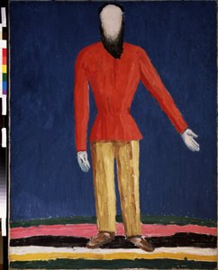 Egy paraszt (Egy paraszt). Vörös inges szakállas férfi ábrázolása). Kasimir Severinovich Malevics (Malevich, Malevic) festménye (1878-1935), olaj, vászon alkotó: Kazimir Severinovich Malevich