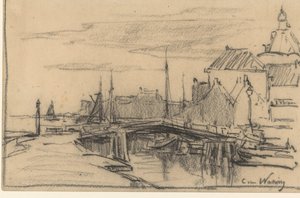 Enkhuizen kikötője alkotó: Kees van Waning