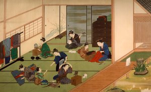 Gésák csoportja, Kawahara Keiga (1786-kb. 1860), akvarell, Japán, japán civilizáció, 19. század eleje