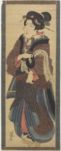 (Witress Holding a Black Lacquer Stand), 19. század eleje alkotó: Keisai Eisen