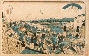 Tisztuló idő a Nihonbashi hídon alkotó: Keisai Eisen